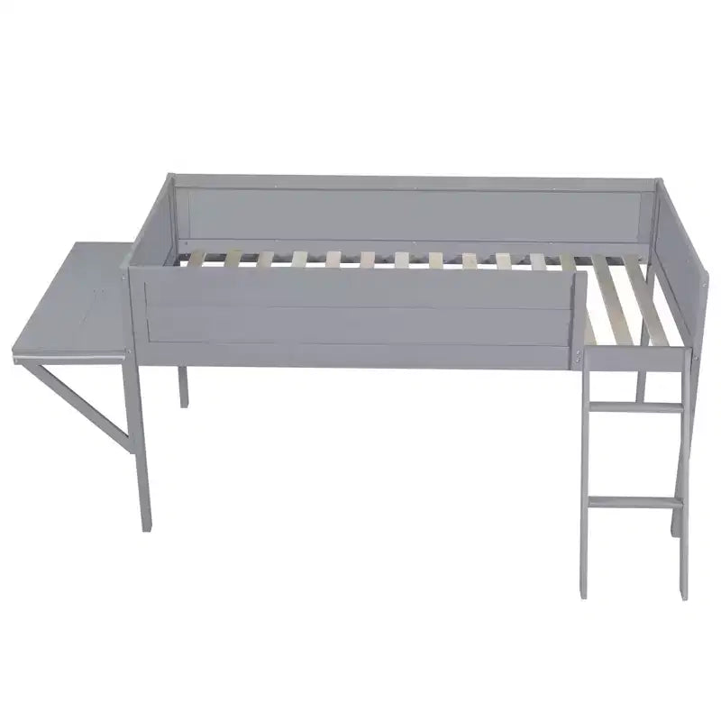 Letto a soppalco Grey Gaming con LED e scrivania, singolo/una piazza e mezza