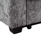 Divano letto convertibile grigio/grigio chiaro con USB e portabicchieri, 2 posti