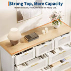 Cassettiera a 7 cassetti scanalata, colore bianco/legno – Utente singolo