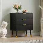 COZONY 3-Drawer Fluted Dresser, Modern Bedroom Storage Chest with Wood Frame, Compact Dresser Nightstand for Bedroom Living Room