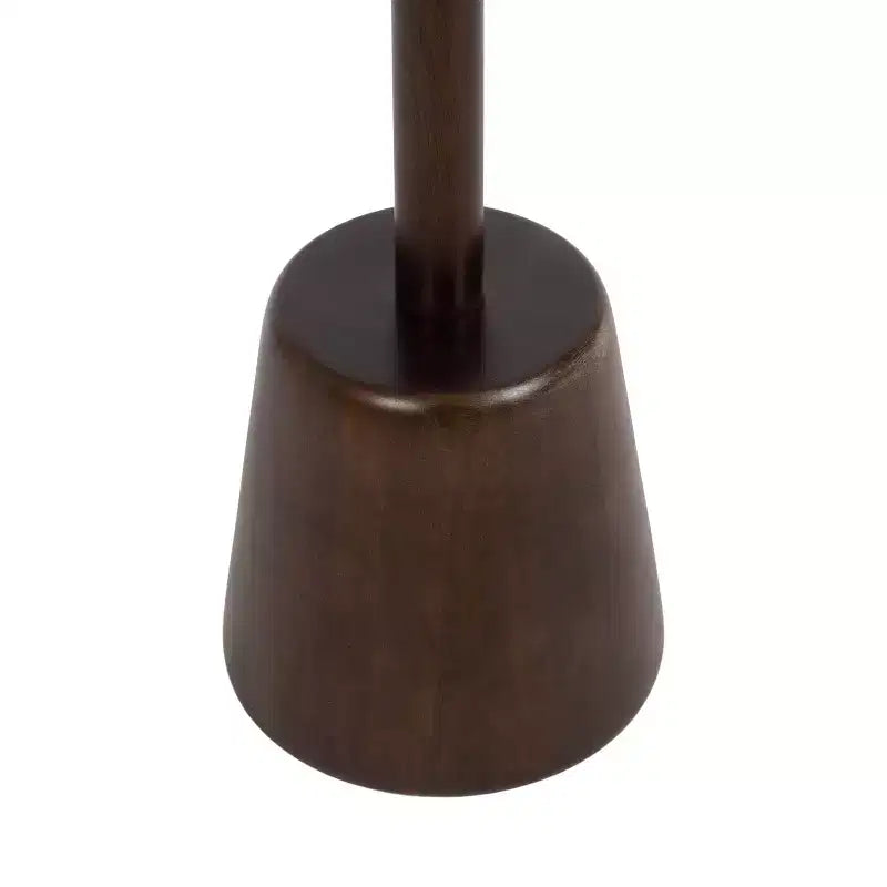 Tavolino/Tavolo d'Appoggio Tondo con Piedistallo, Piano in Marmo Bianco/Beige, 1 Pezzo