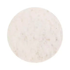 Tavolino/Tavolo d'Appoggio Tondo con Piedistallo, Piano in Marmo Bianco/Beige, 1 Pezzo