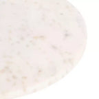 Tavolino/Tavolo d'Appoggio Tondo con Piedistallo, Piano in Marmo Bianco/Beige, 1 Pezzo