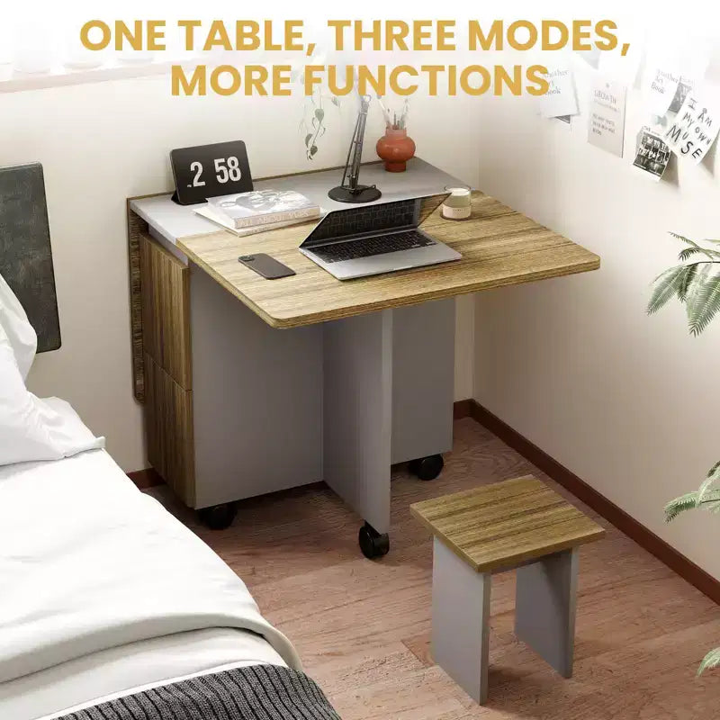 Set da Pranzo Pieghevole Bianco, 5 Pezzi, per 4 Persone
