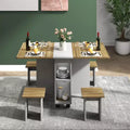 Set da Pranzo Pieghevole Bianco, 5 Pezzi, per 4 Persone