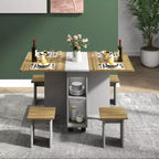 Set da Pranzo Pieghevole Bianco, 5 Pezzi, per 4 Persone