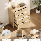 Colore Bianco/Legno, Cassettiera a 4 cassetti, per 1 persona