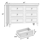 Cassettiera a 6 cassetti in legno con maniglie vintage – Nero / Marrone / Grigio / Bianco, Montaggio per adulti