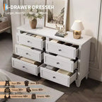 Cassettiera a 6 cassetti in legno con maniglie vintage – Nero / Marrone / Grigio / Bianco, Montaggio per adulti