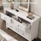 Cassettiera a 6 cassetti in legno con maniglie vintage – Nero / Marrone / Grigio / Bianco, Montaggio per adulti