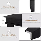 Tavolo da Pranzo Rettangolare per 8 Posti, Colore Nero / Grigio / Legno, con 4 Gambe