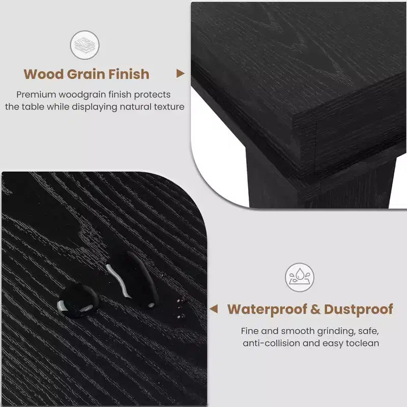 Tavolo da Pranzo Rettangolare per 8 Posti, Colore Nero / Grigio / Legno, con 4 Gambe